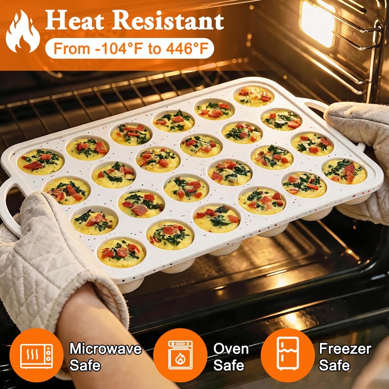 2 Pack Silicone Muffin Pans with Metal Reinforced Frame Regular
