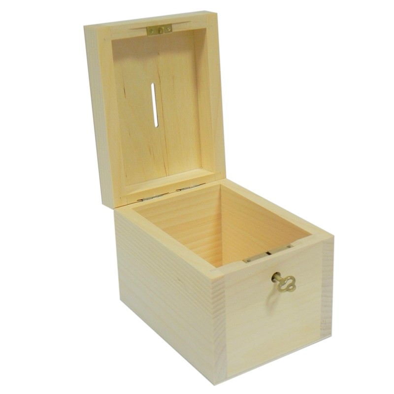 Wooden World - Wooden money box piggy bank with a