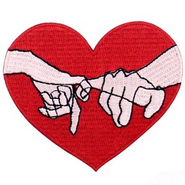 ZEGIN Pinky Swear Patch Embroidered Applique Badge Iron On Sew On Emblem