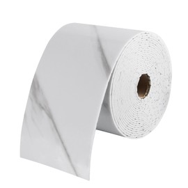 Wall Base Baseboard Molding Trim, 32.8 Ft x 3.9 inch PVC Waterproof Self-Adhesive Vinyl Wall Base Peel and Stick Cove Base Moulding Trim Decor (White Marble Grain)