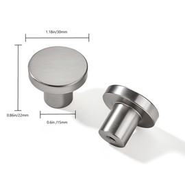 khtumeware 10 Pack Satin Nickel Cabinet Knobs - 1-1/5 Inch Round Drawer Pulls for Kitchen Cabinet Hardware Dressers Knobs and Closets