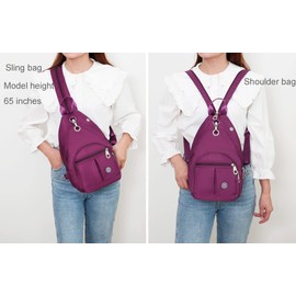 Mini Backpack Waterproof Lightweight Daypack Crossbody Sling Bag Casual Travel Bag 4L (Purple)