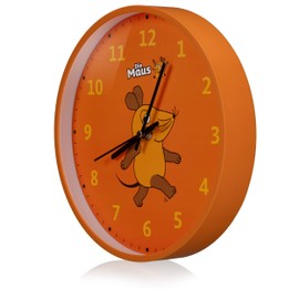 Bresser DieMaus Children's Wall Clock - Learning Clock for Children's Room with Colourful Design and Quiet Movement