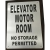 Buildingsigns.com Elevator Motor Room Sign(Brushed Aluminium,10x1