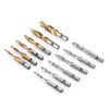 12pcs M3-M10 Hex Shank Titanium Plated HSS Screw Thread Metric