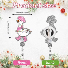 Obookey Christmas Silly Goose Badge Reel, Funny Nurse Badge Holder with Retractable Clip, Glitter Cute Cowgirl Badge Reels for Women Doctor Nursing Student Medical Assistant Teacher Gifts