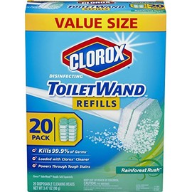 Clorox ToiletWand Disinfecting Refills, Disposable Wand Heads - Rainforest Rush - 20 Count