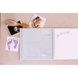 Lucy Darling Baby Memory Book – Celestial Skies | Luxury Baby First Year Book & Photo Album | Gender Neutral Keepsake Journal for Milestones, Memories & Photos | Thoughtful Pregnancy Gift