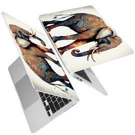 ICEKEE for MacBook Pro 13 Inch Case (2022-2010) A2338 M2 M1 A2251 A2289 Compatible with (2016-2019) A2159 A1989 A1706 A1708 Touch Bar & Touch ID,Printed Plastic Hard Shell Laptop Cover,Boho Elephant