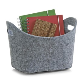 Zeller 31,5 x 19 x 21cm Oval Felt Basket, Grey