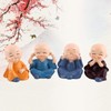 Tiiyee 4 Monks Figurine Statue, Little Monks Hear No Evil