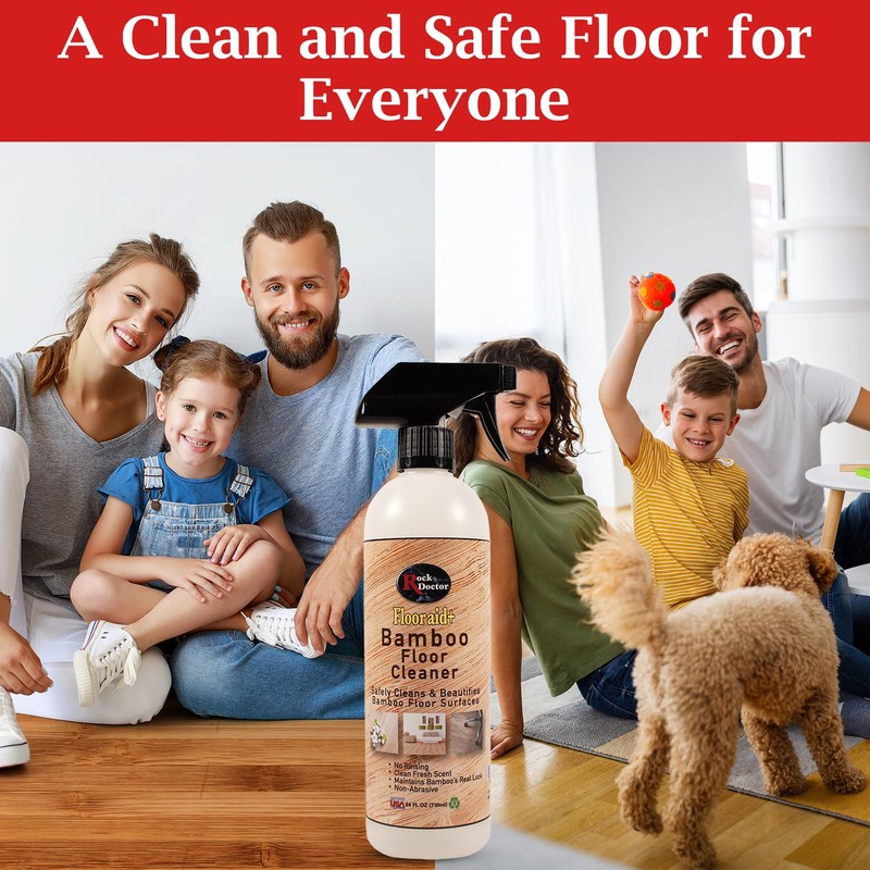Rock Doctor Flooraid+ Bamboo Floor Cleaner Spray, 2 Pack, Heavy