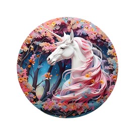 DTSFHTDAL 1 PCS Stained Acrylic Window Hanging Animal Decoration Suncatcher for Window Suncatchers Window Wall Hanging Ornament Window Hangings with Chain and Hook Indoor Hanging Art (Unicorn)