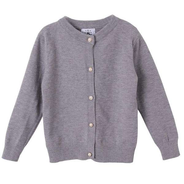ZHUANNIAN Girls School Cardigan Long Sleeve Pearl Button Down Uniform