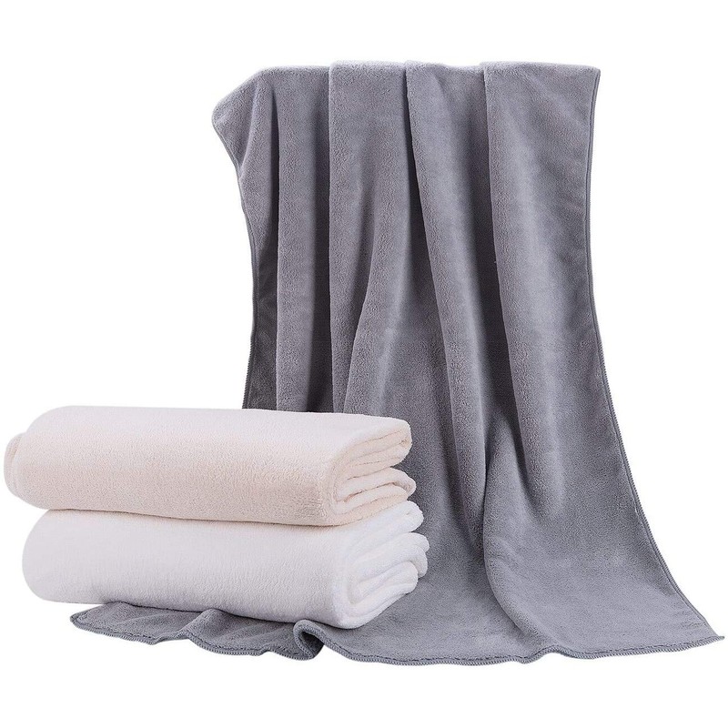 Oseamaid Bath Towels, Large, 5 Colors, 5 Piece Set, Microfiber