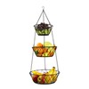 Heavy Duty - 3 Tier Hanging Kitchen Black Fruit Basket