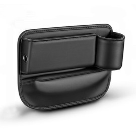 Cxtiy Car Seat Gap Filler, Car Seat Gap Storage Organizer with Cup Holder,Universal Fit Car Seat Storage Box (Driver's Seat)