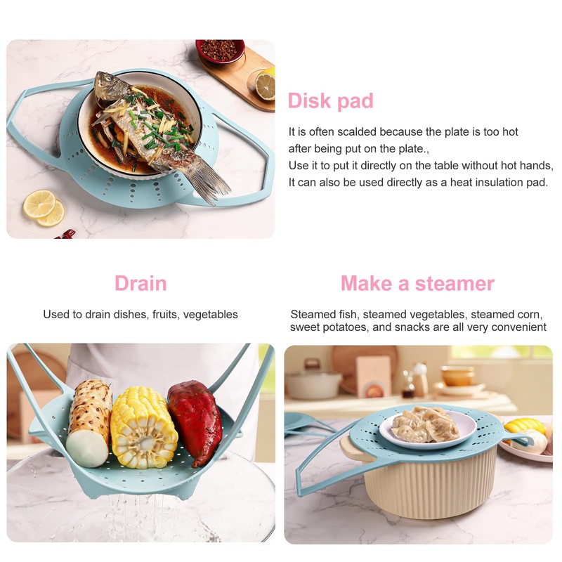 Vbvbip Silicone Steamer Basket with Collapsible Design for Vegetables -