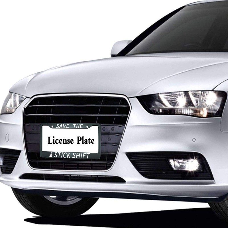 HOSNYE Save The Stick Shift License Plate Frame Metal License