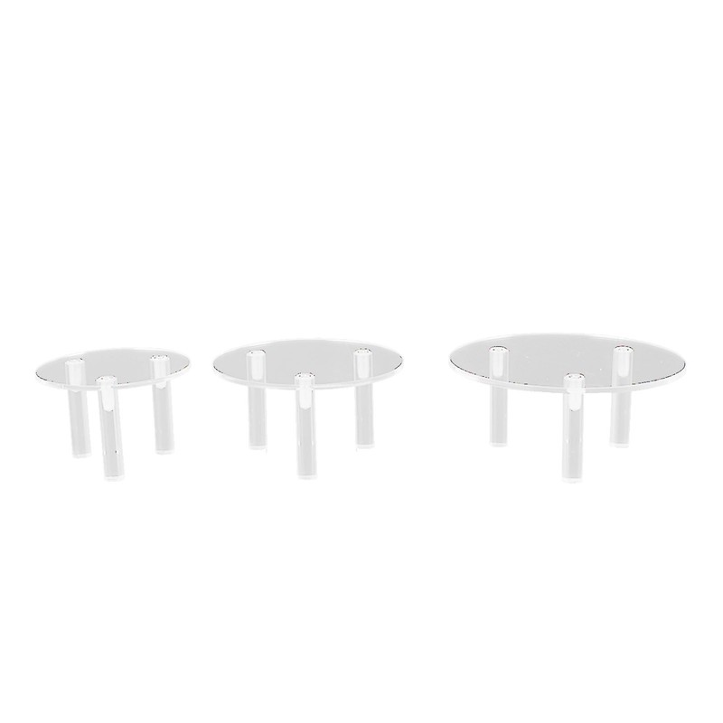 3 PCS Round Acrylic Display Stand Set Easy To Install