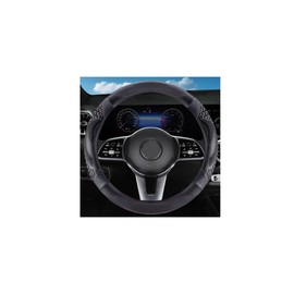 HZEL Car Steering Wheel Cover with Massage Grip, 14.5-15" Soft Breathable Sporty Steering Wheel Protector with Anti-Slip Lining, Auto Interior Decor Accessories, Universal Fit (Black/Red)