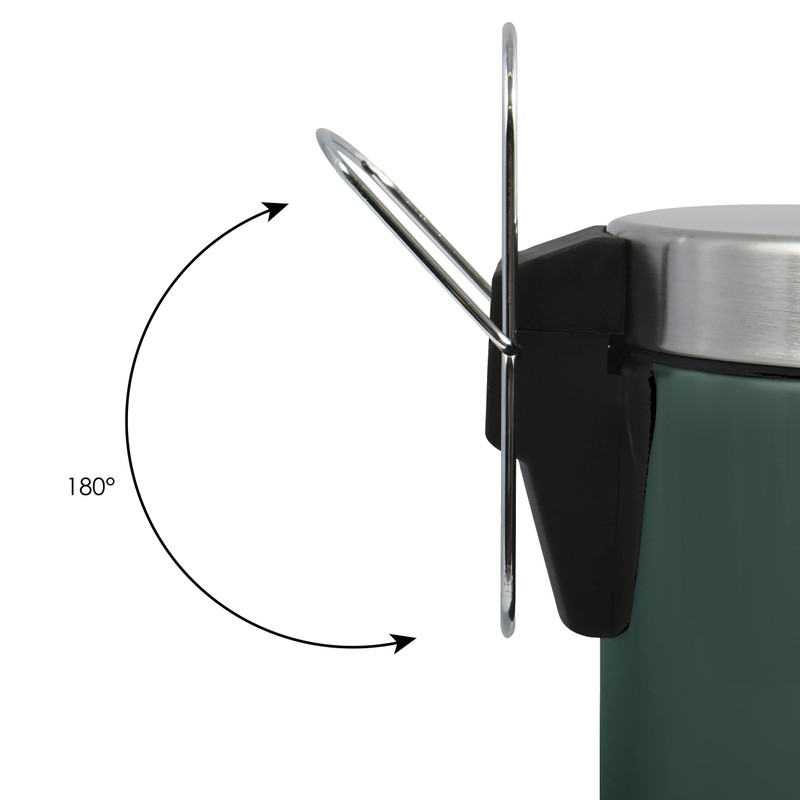 MSV Cosmetic Dark Green Pedal Bin 3 litres with Removable