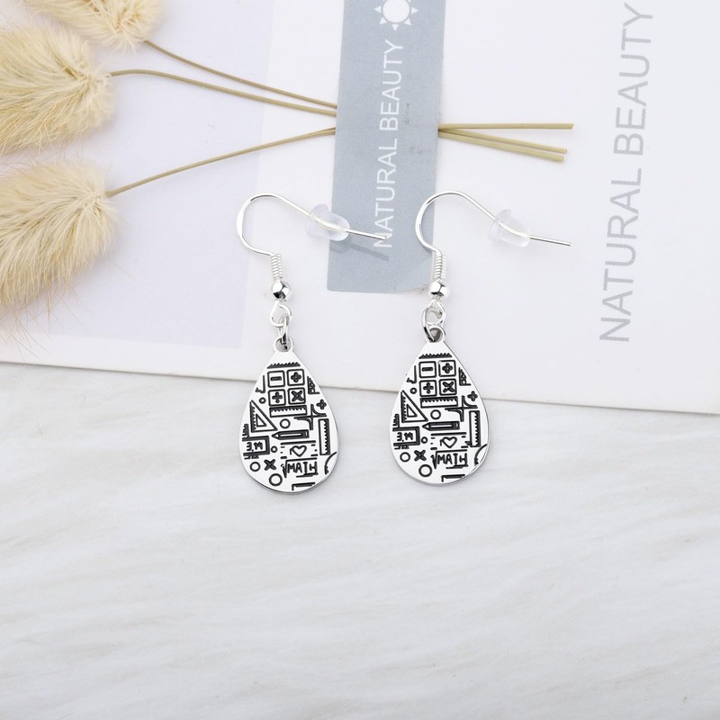 OKEYCH Math Lover Gift Math Teardrop Earrings Math Teacher Jewelry