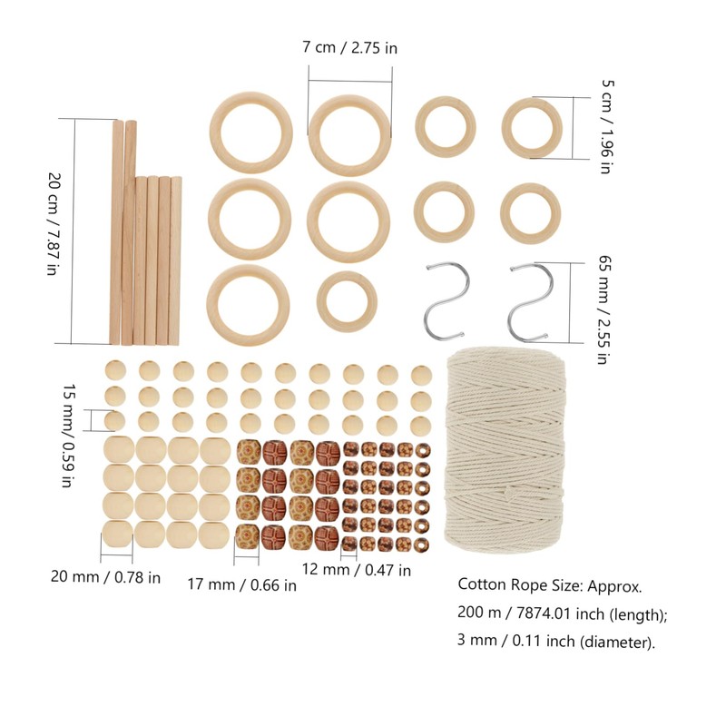 COHEALI 1set Macrame Wall Hanging Kit String Craft Supplies for