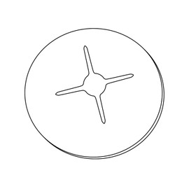 Display Hook Product Stop by ClipStrip | 1â€ Diameter White Center Cross-Cut Product Stop | Item: DHPS-502, Pack of 100