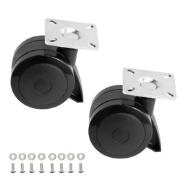 BBQ Future 69827 Fixed Caster Set for Weber Spirit 200/300 Series Grills (Model Years 2013-Current), Fixed Caster Wheel with Plate and Screws for Weber Grill Replacement Parts, 2 Pack, Black