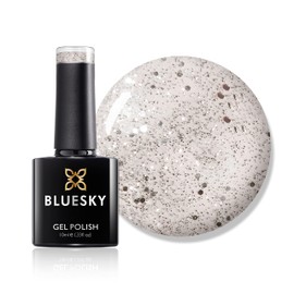 Bluesky Gel-Nagellack, Platinum Marble A051, Silber-Glitzer, langlebig, splitterfest, 10 ml (Trocknen unter UV-LED-Lampe)
