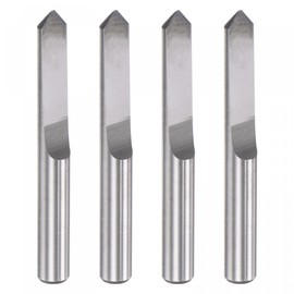 sourcing map Wood Engraving Router Bit, 1/8" 3.175mm Shank 0.3mm Tip 90 Degree Solid Carbide CNC 3D Milling Cutter, for Carving Acrylic PVC MDF Plastic, 4pcs