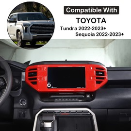 Car Center Console Air Outlet Cover Compatible with Toyota Tundra/Sequoia 2022-2024 Air Conditioning Panel Trim Cover Air Outlet Vent Frame Panel Protection Cover Decorative ABS Interior Accessories