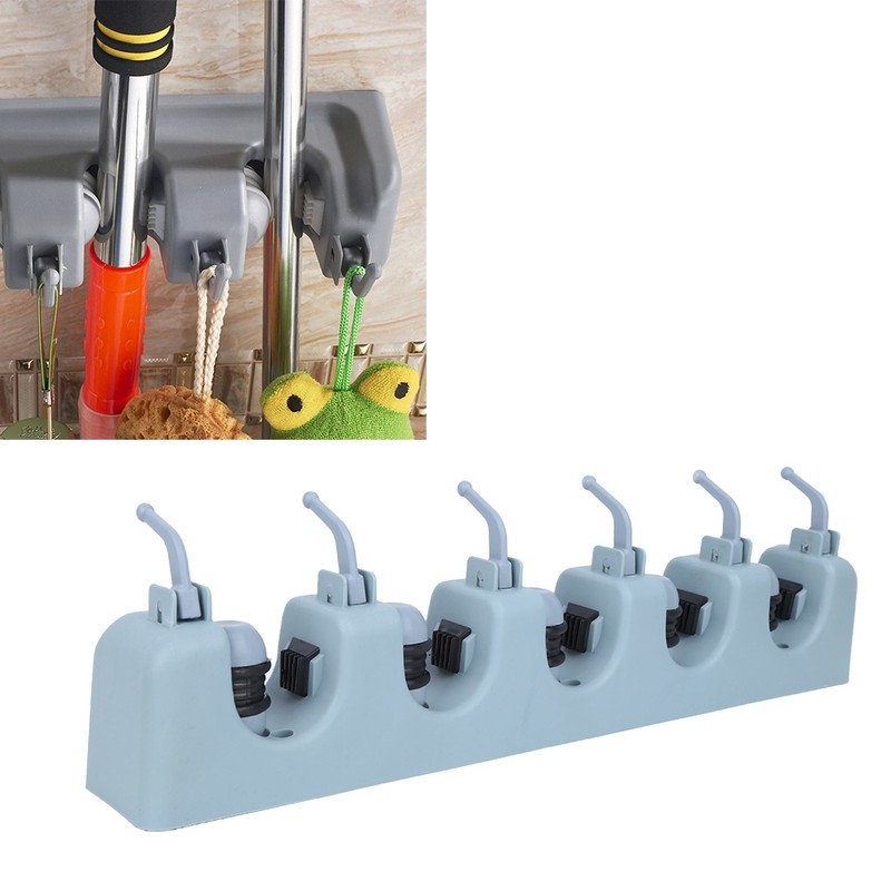 Wall Mounted Mop Broom Hanger Holder Garage Storage Rack for