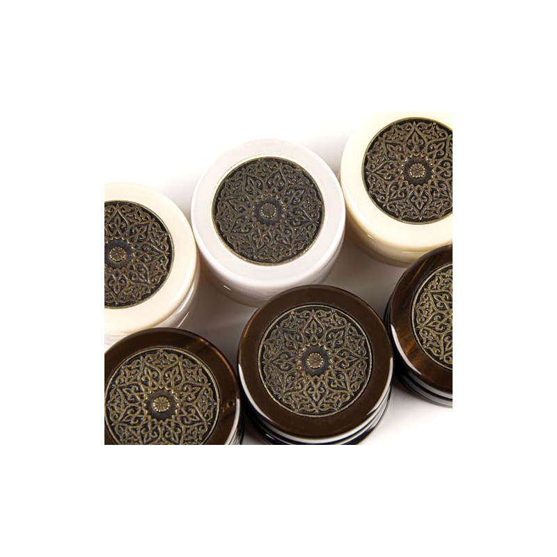 JP GAMES LTD Luxury Manopoulos Mother of Pearl Backgammon Stones