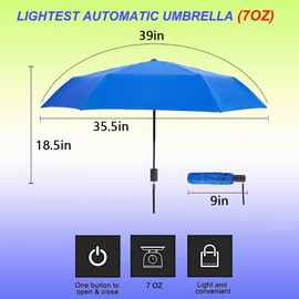 NOOFORMER Mini Travel Anti-Rebound Automatic sun&rain Umbrella - Compact Lightweight Small Auto Open Close Folding Parasol Umbrellas with 95% UV Protection for Men Women Kids Multiple Colors