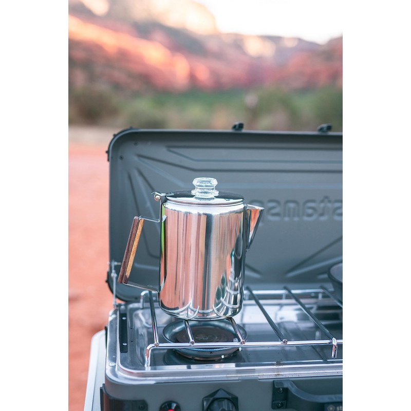 Stansport Stainless Steel Percolator Coffee Pot 9 Cups (276-9), Silver