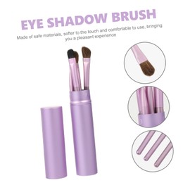 FRCOLOR 5 Pcs Eye Makeup Brush Purple Aluminum Case Eye Cosmetic Tools for Easy Blending Eyeshadow and Eyebrow Application
