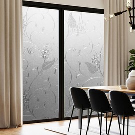 Static Cling Non-Adhesive Frosted Glass Window Film for Decorative Decals and Privacy Covering on Shower Doors and Bathroom Doors (Fujiman, 17.7'' x78.7'')