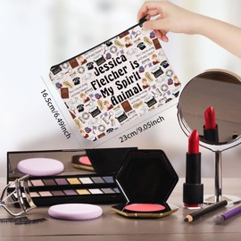 Jessica Fletcher is My Spirit Animal Makeup Bag Murder Mystery Lover Gift, Jessica Bag EU, Cosmetic bag with print