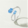 HeyMeili Women's Engagement Ring 925 Sterling Silver Blue Topaz Oval