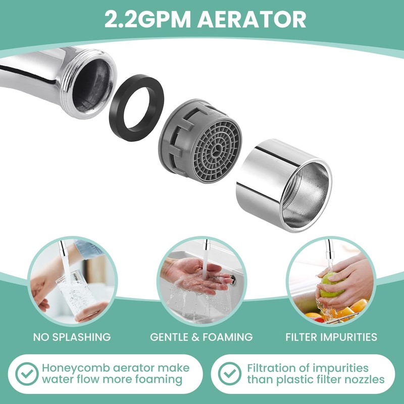 12” Swivel Swing Nozzle Spout for Commercial Kitchen Sink Faucet,Stainless