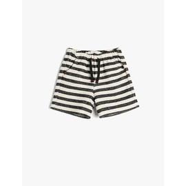Koton Baybboys Drawstring Pockets Cotton Textured Shorts, navy stripe(01m)