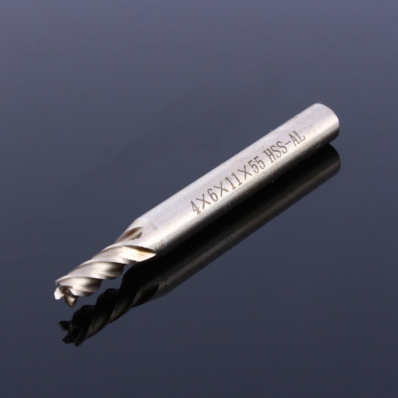 End Mill Metal 4 mm, HSS Cutter 8 mm Shank,