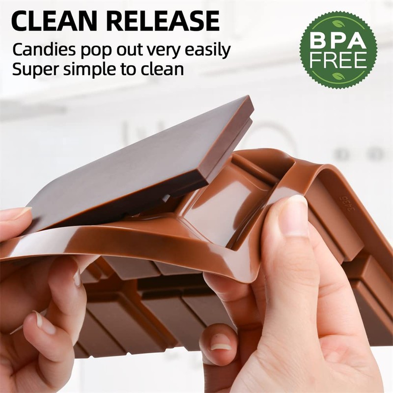 Fimary Chocolate Molds, Rectangle Chocolate Bar Sweet Molds Silicone Bakeware