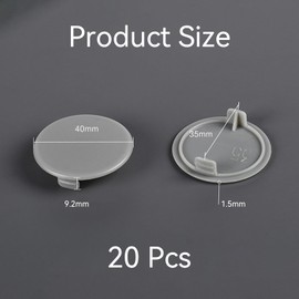 20 Pcs Plastic Hinge Hole Cover,Grey 35mm Diameter Round Flush Hole Covers Caps,Light Durable Mini Flat Cover Up Cracks Concealed Hole Cover,for Furniture Cabinet Cupboard Wardrobes
