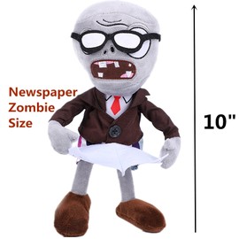 BASHERISE PVZ - Juego de 3 piezas de peluche: morado, gris periódico, pantalones rojos, zombies, juguetes de felpa suave, gran regalo para niños y fanáticos de los juegos