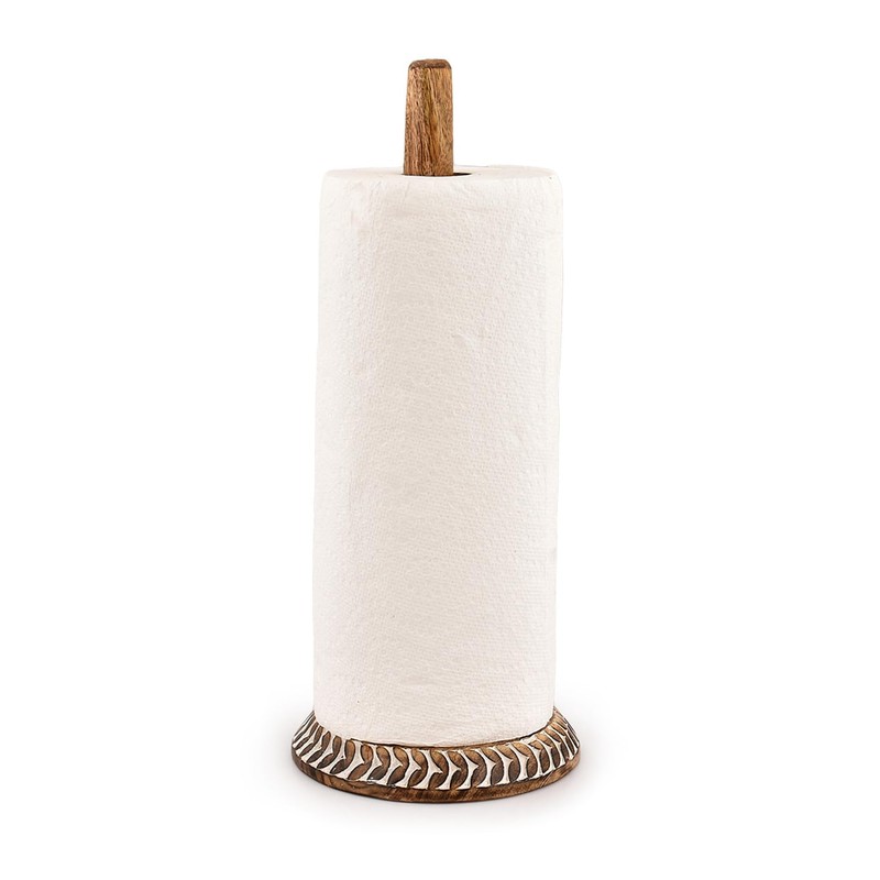 Indus Lifespace Paper Towel Holders Mango Wood Standing Rolls Holder
