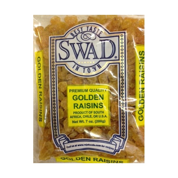 Swad Premium Quality Golden Raisins 7 Oz., 200g, Indian Groceries