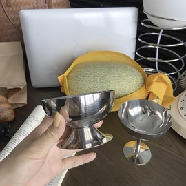 Turbokey 18/10 Stainless Steel Footed Sherbet Dish Mirror Finished Ice Cream Cups Dessert Bowls Perfect for Dessert Sundae Ice Cream Fruit (Short)
